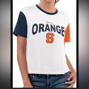 NWT G-III 4Her Women's Syracuse University Orange Sports Teams Bedazzled T-Shirt